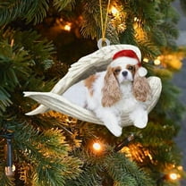 EWASWON Christmas Dog Ornament, Acrylic Cute Holiday Decor Pendant for Christmas Tree, Festive Christmas Decoration Accessory