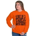 thumbnail image 4 of 4 out of 3 Struggle Math Nerd Humor Unisex Plus Fleece Graphic Sweatshirt Brisco Brands 4X, 4 of 5