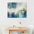 thumbnail image 2 of ARISTURING  Modern Abstract Canvas Wall Art: Contemporary Bedroom Living Room Artwork Teal Blue  Print Gold Textured Picture for Home Office Decor, 2 of 4