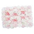 thumbnail image 4 of Pilar de pared con rosas artificiales, panel de flores artificiales para decoración de bodas Rosa + Blanco, 4 of 9