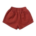 thumbnail image 4 of Ticikt Girls Summer Shorts Casual Candy Shorts with Elastic Waist for Play and Outdoor Activities,Color:Brick Red,Size:12-24 Months, 4 of 8