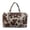 Brown Spotted Hide, variant on HELLHERO Zippered Travel Duffel Bags for Women, Lightweight Weekender Bag Polyester Fabric Quilted Duffle Bag Blue White Stripe Waves