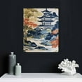 thumbnail image 4 of ARISTURING  Chinese Style Canvas Wall Art White Coral Navy Blue Asian Chinoiserie Pagoda Canvas Print Wall Artwork Rustic Wall Plaque Poster for Home Office Living Room Bedroom Decoration, 4 of 4