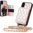 thumbnail image 5 of Crossbody Detachable 2 in 1 Wallet Case for iPhone X and iPhone Xs,Crossbody Case with Zipper Card Holder Bag Wrist Strap Lanyard Purse Compatible with Apple iPhone X/XS 5.8 inch,Rosegold, 5 of 16