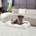 thumbnail image 3 of Happy Hounds Millie Large Sherpa Sofa Style Dog Bed, Snow, 3 of 6