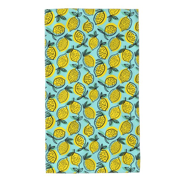 Balery Lemon1 Toalla de Microfibra Premium con Estampado – 27.5x16 pulgadas, Alta Absorción, Suave y Aterciopelada, Secado Rápido