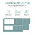 thumbnail image 4 of Best Choice Products 6-Cube Bookshelf, 11in Display Storage System, Organizer w/ Removable Back Panels - Light Blue, 4 of 9