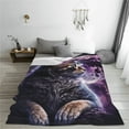 thumbnail image 5 of Cauagu Purple Moon Cat Pattern Flannel Bed Blankets,Fleece Blanket Comfortable Air Conditioning Blanket for Sofa Bed Travel Couch & Living Room -40"x30", 5 of 8