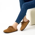 thumbnail image 5 of Ecetana Women's Suede Clogs & Mules Cork Footbed Slip On Leather Mules Indoor Outdoor Sandals, 5 of 6