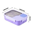 thumbnail image 3 of Bento Lunch Box Adult 1450 ml 3-Compartment Leakproof Microwave-Safe Plastic Lunch Container With Spoon And Fork, 3 of 6
