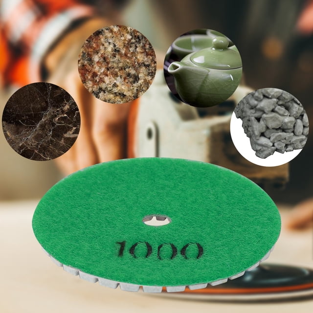Tampon de Polissage Rond 3 Pouces, Haute Résistance, Marbre Granit, 7 Grains Différents, Outil de Polissage Humide pour Pierre Béton Céramique, Polissage Fluide