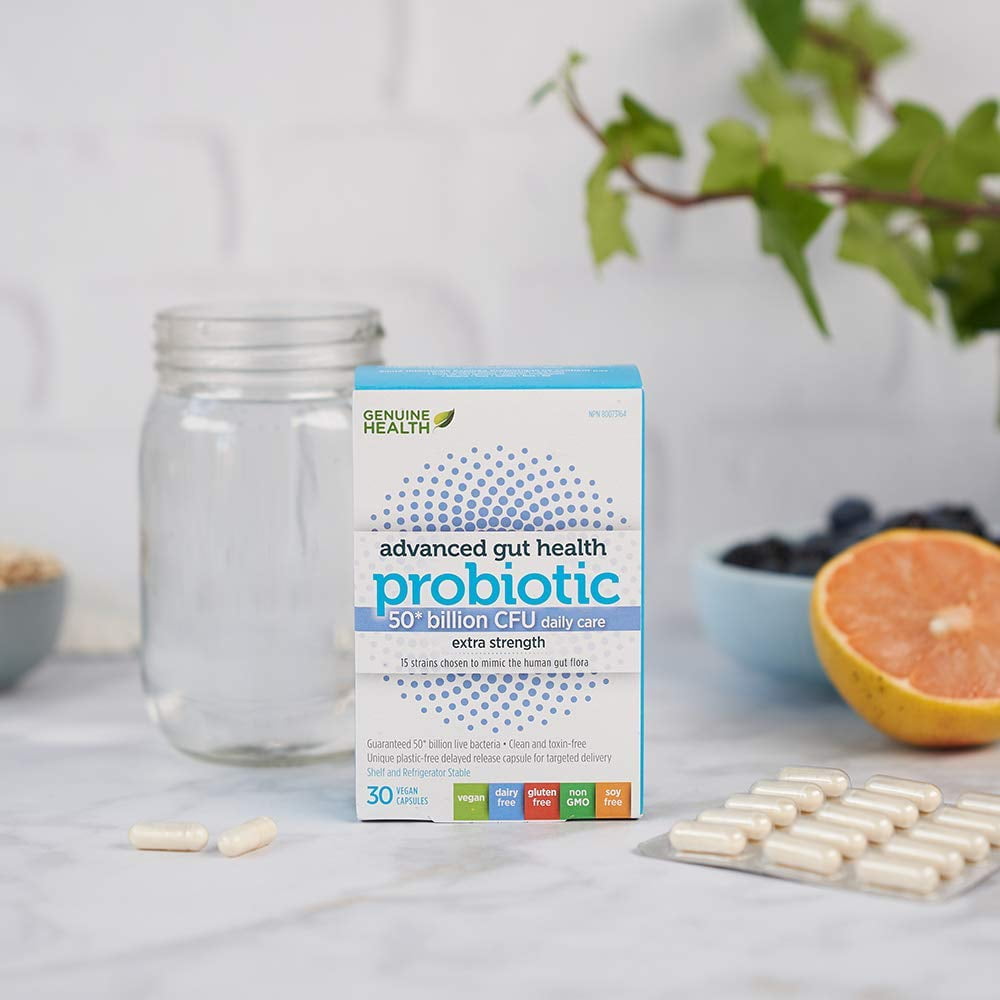 GENUINE HEALTH Advanced Gut Health Probiotic (50 B - 30 Caps) | Walmart ...