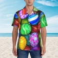 thumbnail image 4 of Bixox Men's Hawaiian Shirts Men's Colorful Easter Eggs1 Print Short-Sleeve Shirt-Small, 4 of 8