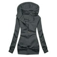thumbnail image 1 of GDREDA Sweat à Capuche Zippé pour Femmes, Manches Longues, Polaire, Gris, TTTG, 1 of 4