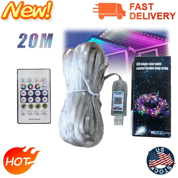 200-400 Smart Rainbow LED Permanent Outdoor Lights USB Bluetooth APP Control Kit
