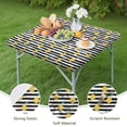 thumbnail image 4 of Yellow Lemon Fruit Leaves BlackWhite Pattern Square Fitted Tablecloth with Elastic Edge,Square Table Cover,Washable Elastic Table Cover for Home Kitchen Party Decor 36"x36", 4 of 6