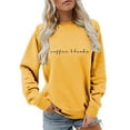 thumbnail image 2 of Coffee Book Sweatshirts for Women Long Sleeve Crewneck Letter Graphic Sweatshirt for Reading Enthusiasts Pullover Tops, 2 of 5