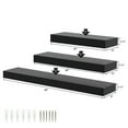 thumbnail image 6 of Ballucci Contemporary Floating Wall Shelves, Set of 3 Wood Wall Shelves, 12", 16", 24", Black, 6 of 7