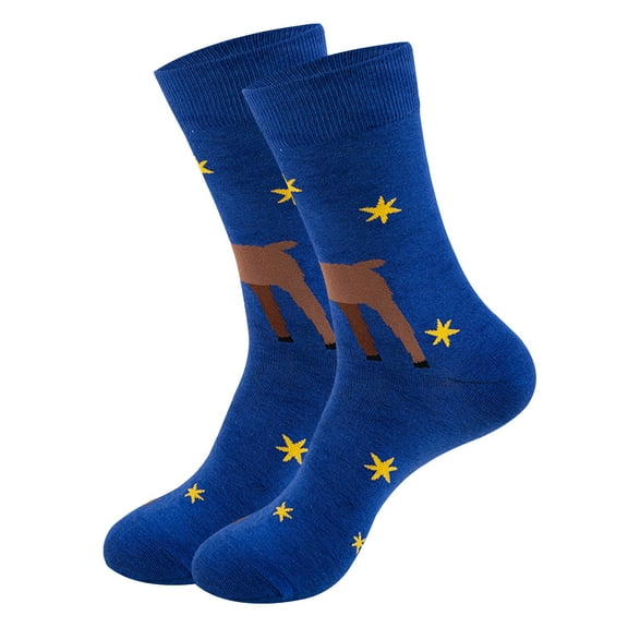 IROINNID Crew Socks for Men and Women Unisex Christmas Gifts Winter Warm Cotton Socks Knit Soft Socks,Blue