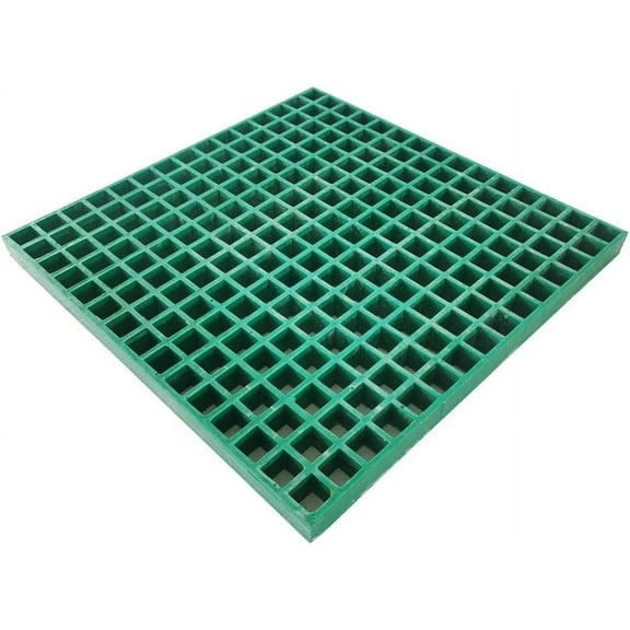 1.9ft*1.9ft Green Fiberglass FRP Grating Car Wash Grille Sewage Treatment Grid Fence Tree Grate Pit Gutter Drain
