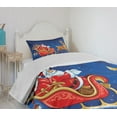 thumbnail image 3 of Ambesonne Santa Quilted Bedspread Set 2 Pcs, Moving on Sledge at Night, Twin Size, Navy Blue Multicolor, 3 of 5
