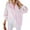 Pink Strip, variant on Women's Smocked Cuffed Striped Boyfriend Shirt with Pocket Casual Collar Long Sleeve Blouse Tops