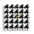 thumbnail image 2 of 3drose, Abstract Monochrome Diagonal Rounded Square Pattern Background Design, 10x10 Wall Clock, 2 of 9