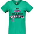 thumbnail image 3 of Inktastic My Aunt is a Survivor Breast Cancer Awareness Women's V-Neck T-Shirt, 3 of 5