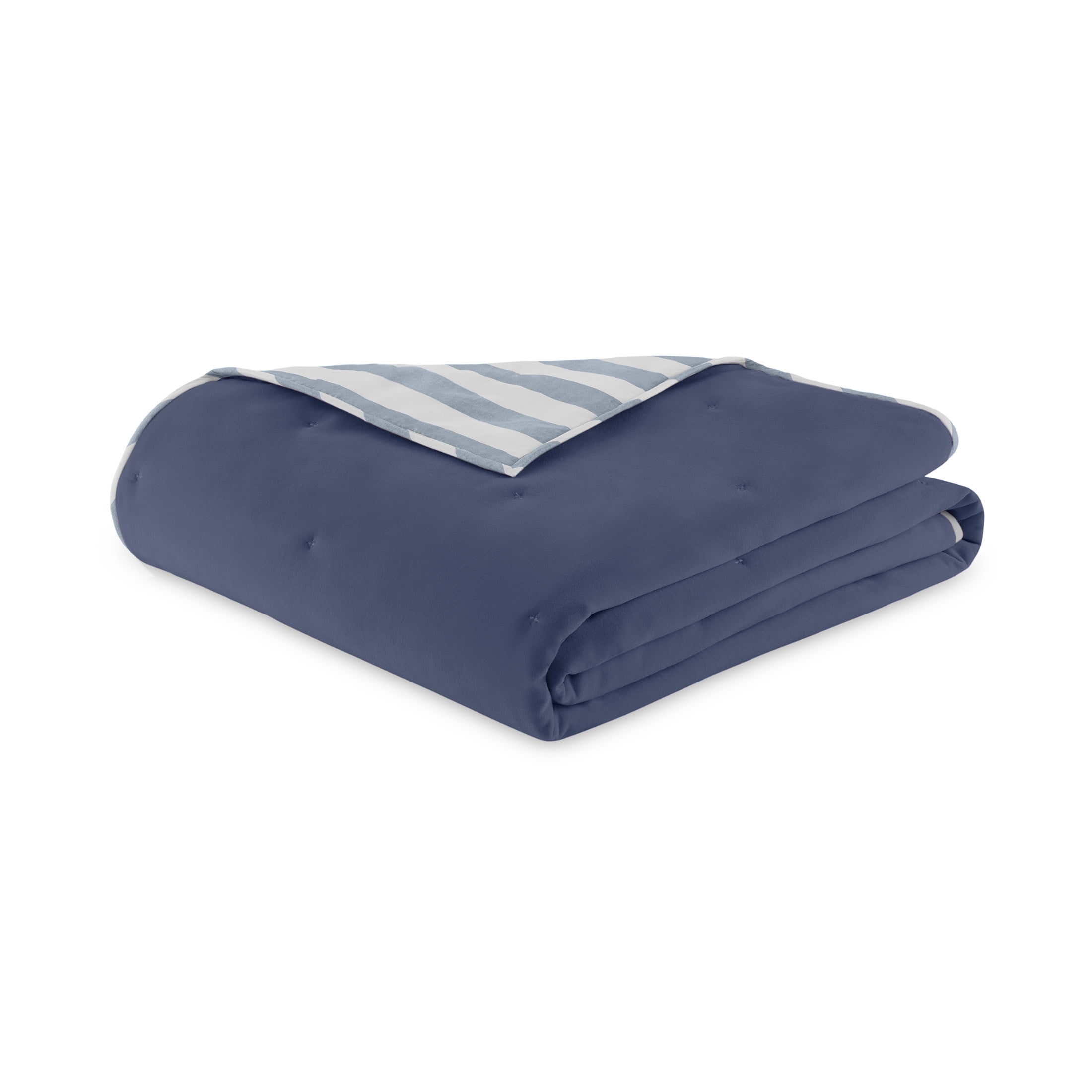 Beautiful The Bedding Collection By Drew Barrymore Striped 100% Cotton, 100% Polyester Velvet Quilts, King - Reversible