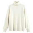 thumbnail image 3 of Chandail Col Roulé pour Femmes Chandail Col Roulé pour Femmes 2025 Surdimensionné Automne Manches Longues Doux Décontracté Chandail-Over, Chandail Col Roulé pour Femmes TTTG, 3 of 3