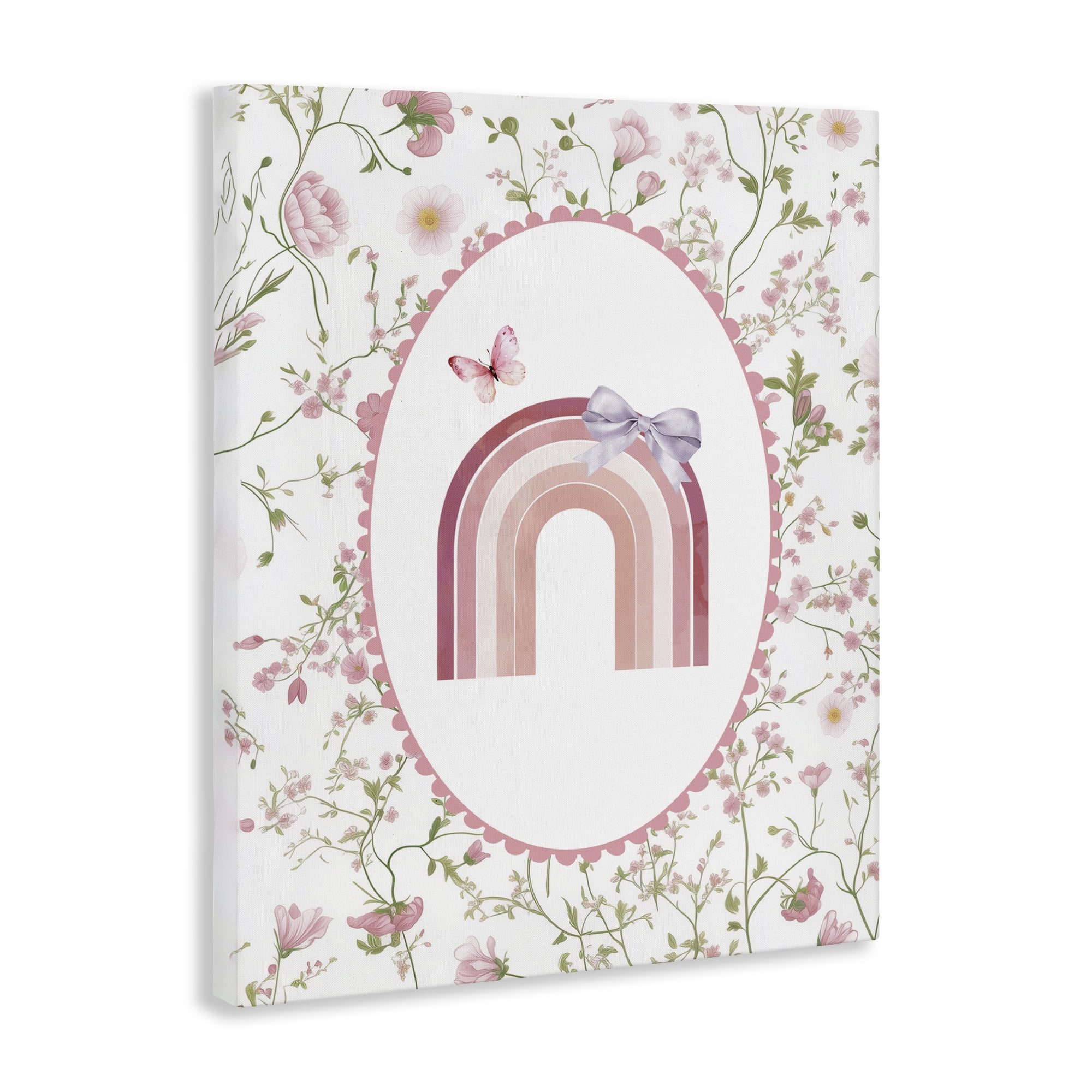 Stupell Industries Floral & Ribbon Rainbow Canvas Wall Art, design by Christine Simpson Art