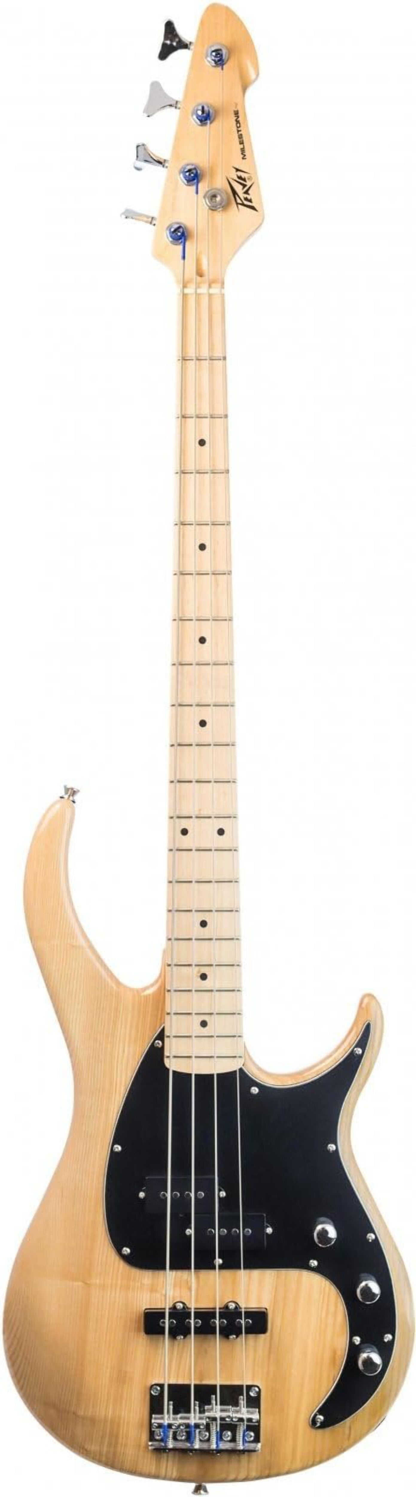 Peavey Milestone 4-String Natural Finish Electric Double Cutaway Bass Guitar