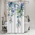 thumbnail image 2 of Small Stall Shower Curtain, Green and Blue Eucalyptus Shower Curtain for Bathroom Waterproof Fabric Spring RV Shower Curtain Set with Hooks, 36x72 Inch, 2 of 6