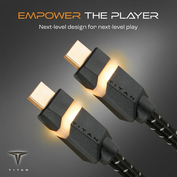 Titan 3ft 8K HDMI 2.1 Cable, LED Gaming Cable, Gold-Plated Connectors, 60864