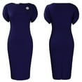 thumbnail image 2 of Womens 1950s Vintage Bodycon Pencil Midi Dress Work Church Sheath Summer Dress, 2 of 8