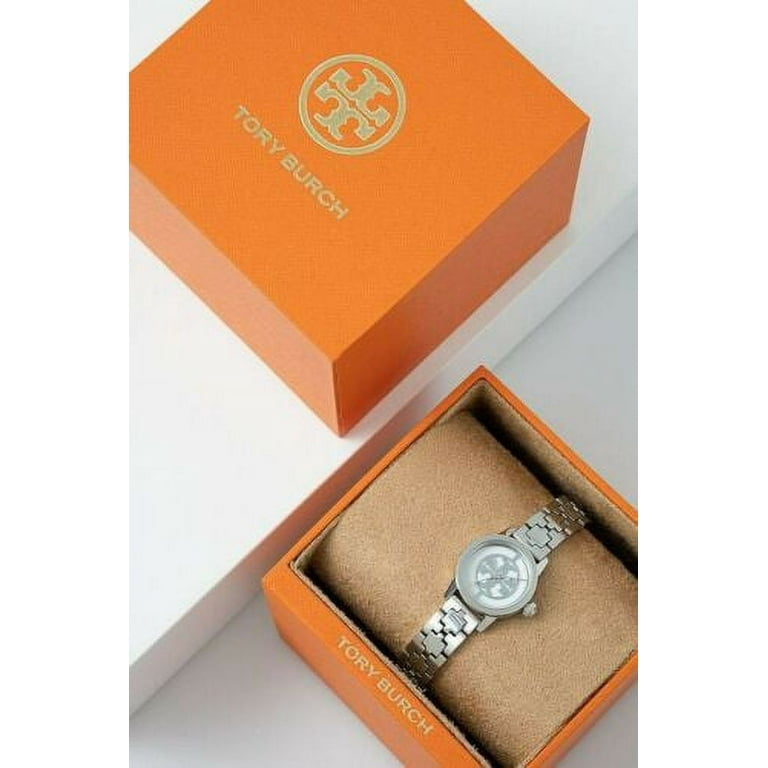 TORY BURCH REVA WOMEN'S SILVER TONE SLIM STAINLESS STEEL