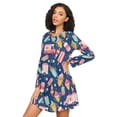 thumbnail image 3 of FORMRS Womens Long Sleeve Nightgowns Crew Neck Sleep Shirt Soft Pajamas Sizes S-3XL, Pink Cartoon Truck Pattern, 3 of 8