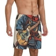 thumbnail image 2 of Vsdgher Samurai Frog Guitar Print Men's Pajama Shorts Lounge Bottoms Sleep Shorts Elastic Waist Lightweight PJ Shorts with Pockets-XX-Large, 2 of 6