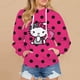 thumbnail image 3 of Sudaderas con capucha de Hello Kitty para mujer, ropa de calle con gráfico de Hello Kitty Kawaii, Tops divertidos, sudaderas de Anime para mujer, 3 of 4