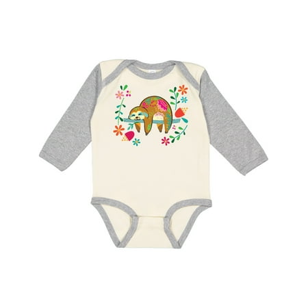 

Inktastic Sloth Gifts for Girls Gift Baby Girl Long Sleeve Bodysuit