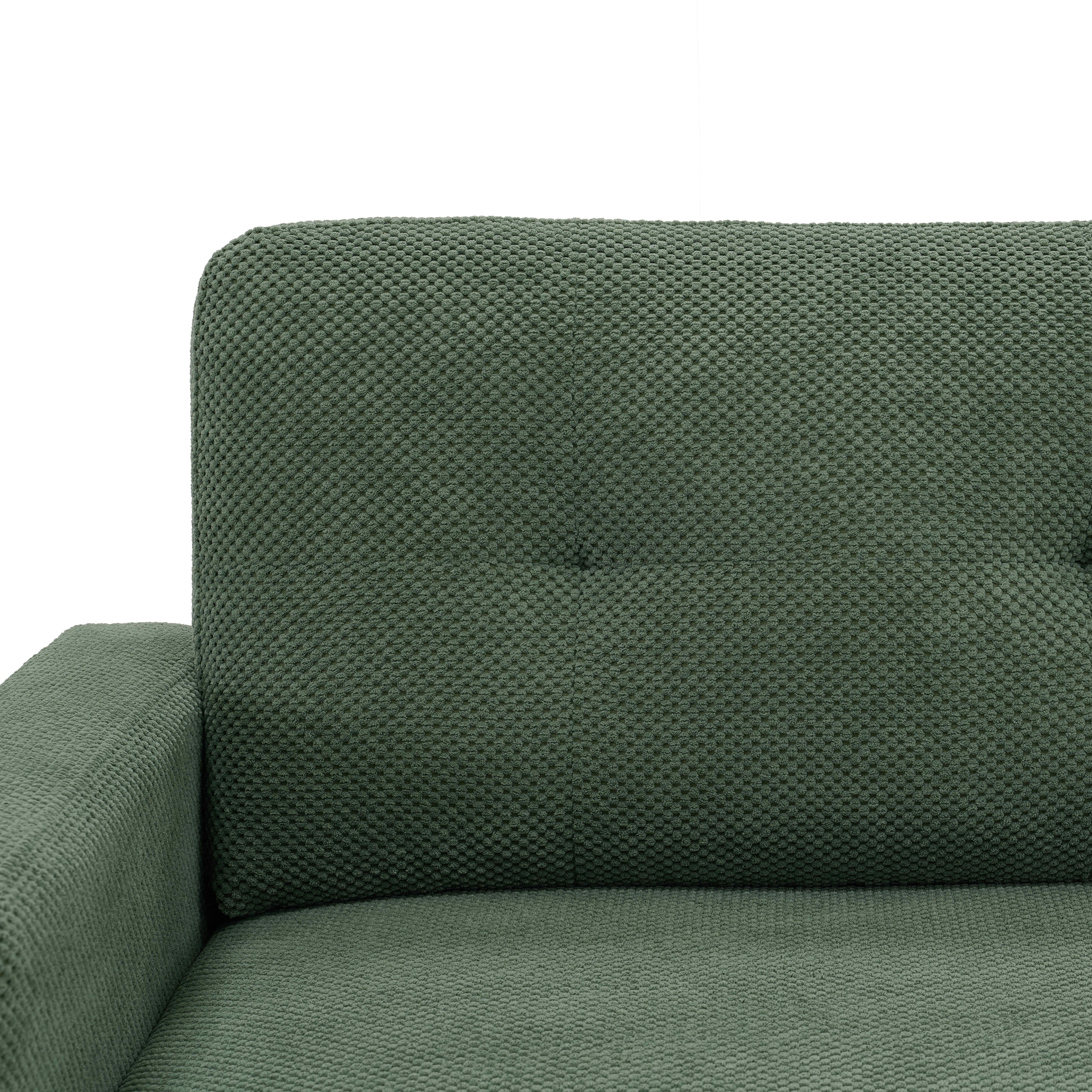 MAYEERTY 65‑Inch Modern Minimalist Two‑Seater Sofa, Nubby Upholstered Loveseat with Sturdy Solid Wood Legs, Mid‑Century Upholstered Couch for Living Room