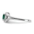 thumbnail image 3 of Sterling Silver Rhodium-plated Created Emerald & Diam. Ring QBR16MAY, 3 of 5