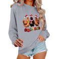 thumbnail image 3 of Feancey Christmas Sweatshirt Women Cute Chicken Xmas Shirt Funny Chicks Print Crewneck Sweatshirts Winter Fleece Lined Pullover Tops Gray XL, 3 of 7