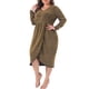 thumbnail image 4 of Vestido de fiesta de lentejuelas con brillo para mujer de tallas grandes Agnes Orinda, de manga larga, escote en V, estilo tulipán, envolvente, 1X dorado, 4 of 6