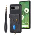 thumbnail image 7 of Nalacover for Google Pixel 7, Slim Case Wallet with Credit Card Holder, Back Flip Premium Leather Magnetic Clasp Kickstand Wirst Hand Strap Shockproof Cover for Google Pixel 7, Black, 7 of 7