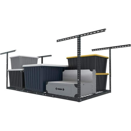 FLEXIMOUNTS FLEXIMOUNTS 3x6 Overhead Garage Storage Adjustable Ceiling Storage Rack, 72' Length x 36' Width x 40' Height, Black