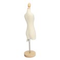 thumbnail image 1 of Robe de Base en Bois Forme de Mannequin Féminin Modèle de Couture Torse avec un Excellent Matériau, la Jambe Conception de Broches Fendues, Utilisation Polyvalente, pour l'Affichage et l'Enseignement, 1 of 8