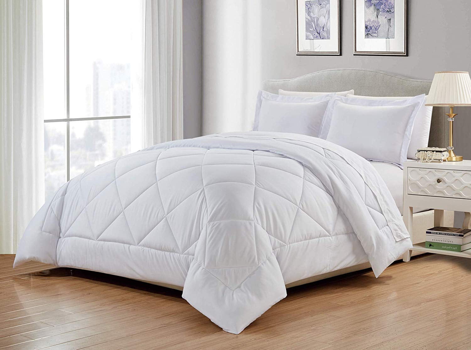 Chezmoi Collection 3Piece Soft Down Alternative Comforter Set Seafoam