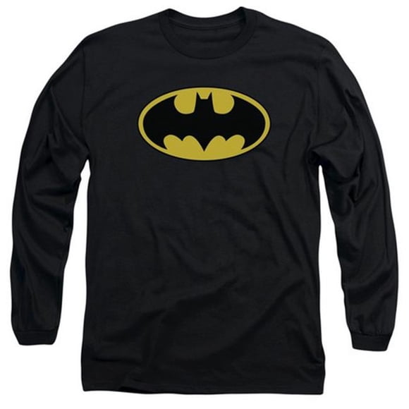 Trevco Batman-Classic Logo - Tee-Shirt Adulte Manches Longues 18-1 - Noir, 3X