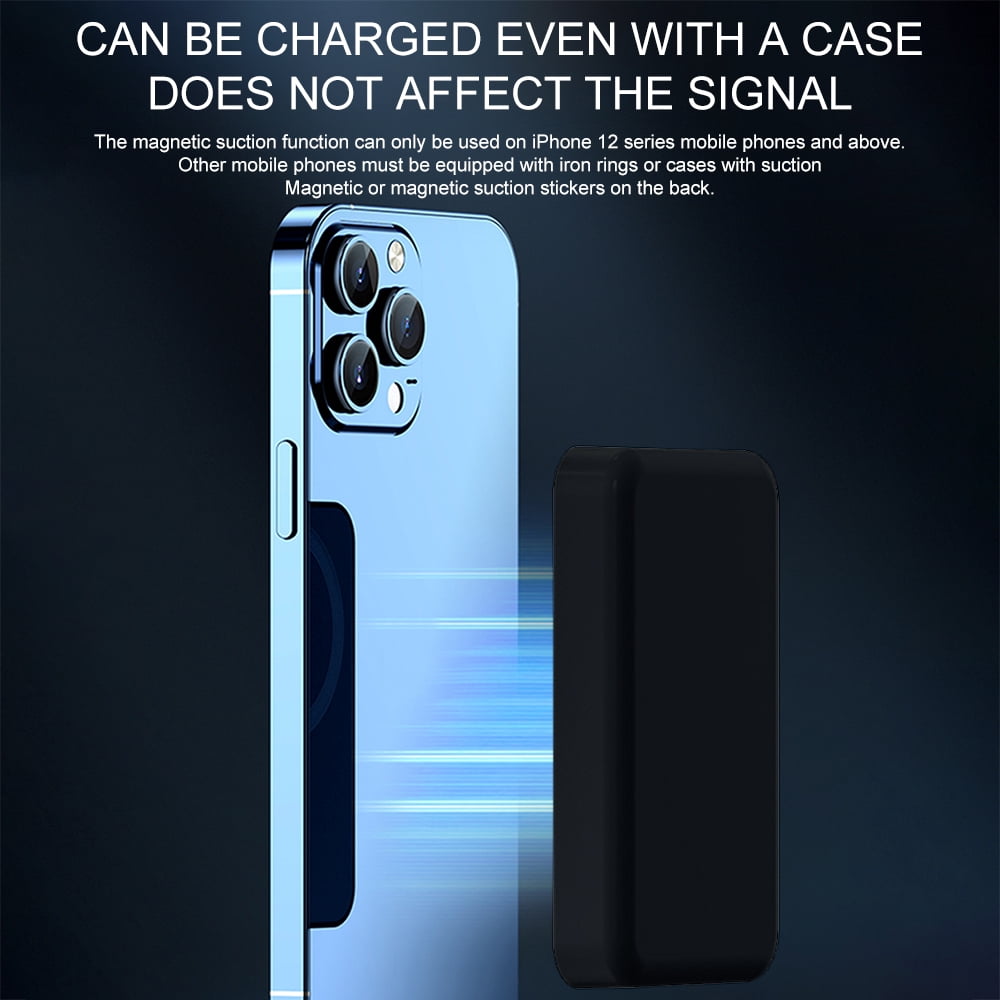 Hendoct 5000mAh Magnetic Wireless Portable Charger Power Bank Compatible with iPhone 15/14/13/12 Series, Black